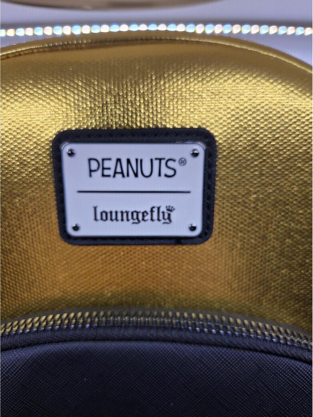 Loungefly Peanuts 75th Anniversary Mini Backpack Gold Snoopy NWT - Picture 10 of 14